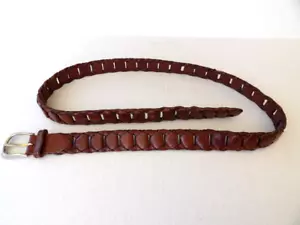 Argentinischer brauner geflochtener geflochtener Ledergürtel Herren 40"-45" vollnarbiges Rindsleder SCHÖN - Bild 1 von 7