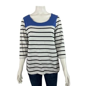 Weekends by Chicos Womens Shirt 1 Small 3/4 Sleeve Striped T-Shirt - Picture 1 of 7