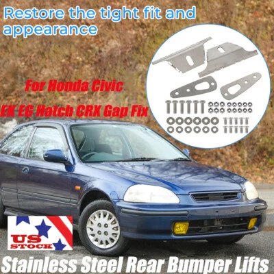 Bumper Lifts Kit For Honda Civic EK EG Hatch CRX Gap Fix W/Hardware Rear Foto 1 de 4