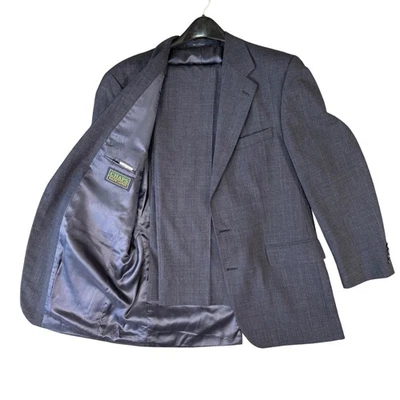 VTG 90s Ralph Lauren Chaps Men 42T Wool Gray Plaid Suit Pants 36x33 Canada Made - Image 1 of 4