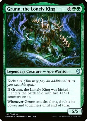X 1 Grunn, the Lonely King NM-M Dominaria 165 MTG Magic The Gathering - Image 1 of 2