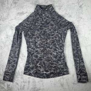 Lululemon Outrun the Elements 1/2 Zip Pullover Jacquard Black 4 Running Yoga - Picture 1 of 15