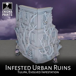 Infested Urban Ruins - 28mm 3d Printed Xenos Hive Gothic Terrain | Tulipa - Picture 1 of 8
