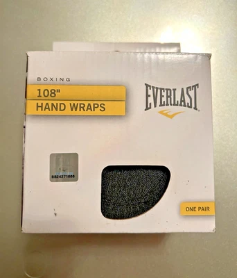 Everlast 108" Boxeo Envolturas de Mano Negro Un Par Nuevo en Caja Foto 1 de 3
