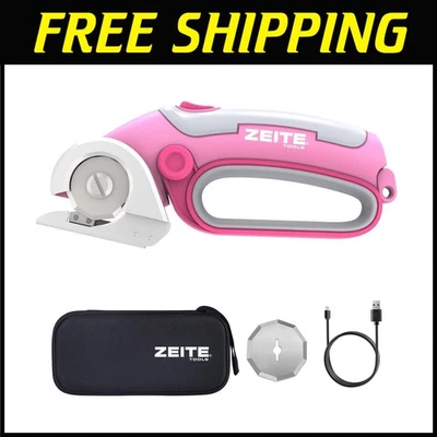 Tijeras eléctricas rosadas con hoja autoafilable Foto 1 de 4