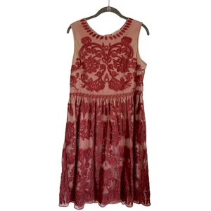 Abito Sundance Love at First Sight in pizzo ricamato color ruggine taglia 12 - Foto 1 di 6
