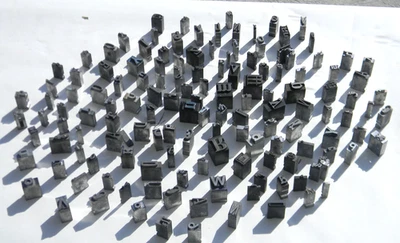 lead printer typeset vintage letters characters 5lbs total - Image 1 of 4