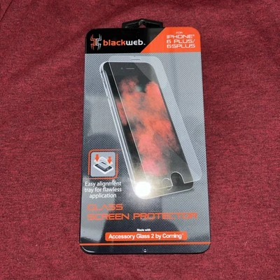 NUEVO Protector de pantalla de vidrio Blackweb para Apple iPhone 6/6s/7/8 Plus Nuevo en caja Foto 1 de 2