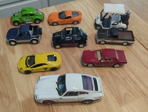 Lot Of 9 Various Cars-8 Die Cast & 1 Plastic Golf Cart. Kinsmart,Welly READ Desc - Picture 1 of 15