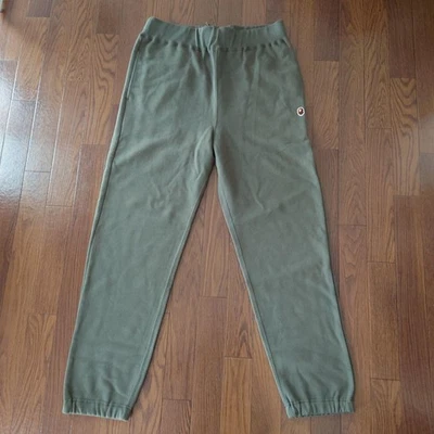 A Bathing Ape Cotton Sweat Pants Olive Green XL BA0925206 - Image 1 of 4