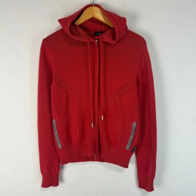 Suéter Tejido AJ ARMANI JEANS Sudadera con Capucha Cremallera Calle Segunda Mano Talla 8 Rojo Foto 1 de 4