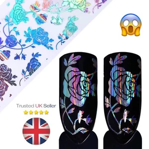 Holo Rose Flower Starry Nail Art Foil 4*20cm Transfer Foil Stickers Manicure DIY - Picture 1 of 9