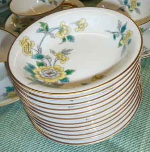 12 Noritake Porcelain Fruit Bowls - Yellow Flowers - 5.5" - Picture 1 of 2