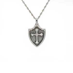 Sterling Silver Shield Pendant - Picture 1 of 2