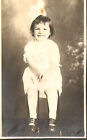 Cute Little Girl Big Hair Bow White Dress, Vintage Real Photo Postcard Rppc