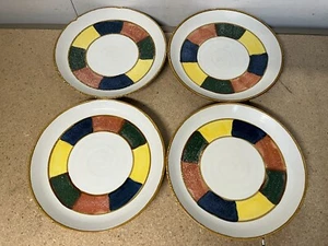 Set Of Four Sakura Sioux Port Of Call Multicolor 8.5" Salad Plate Stoneware - Picture 1 of 3