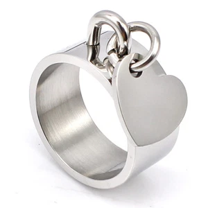 New Ring Charm Medal Pendant Heart Sizes 54 or 57 - Picture 1 of 6