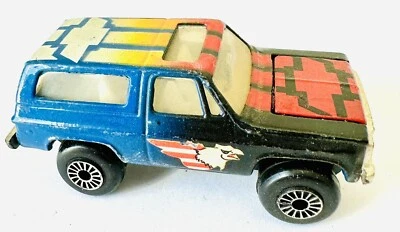 Blazer Chevy Zylmex Zee Toys 1980 azul P359 Hong Kong 4x4 capucha abre bandera águila Foto 1 de 4