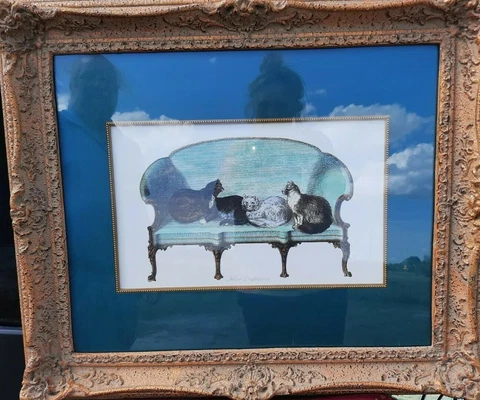 Collectible Kinder-Harris Vintage Framed Print, "Feline Composure" #2152 Cover