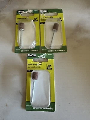RYOBI A90GS03 1 2 In. Cylinder Grinding Stones Rotary Tool LOT OF 3 Ship - Image 1 of 3