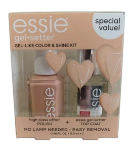 essie Gel Setter 2-Step Kit High Class Affair Color Polish & Top Coat Shine - Picture 1 of 9