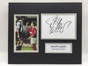 RARE Philippe Albert Newcastle United Signed Photo Display + COA AUTOGRAPH - Picture 1 of 3