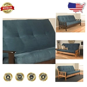 Elegant Navy Microfiber Futon Cover - Fits 6 to 8 Inch Mattresses, Lightweight - Picture 1 of 6
