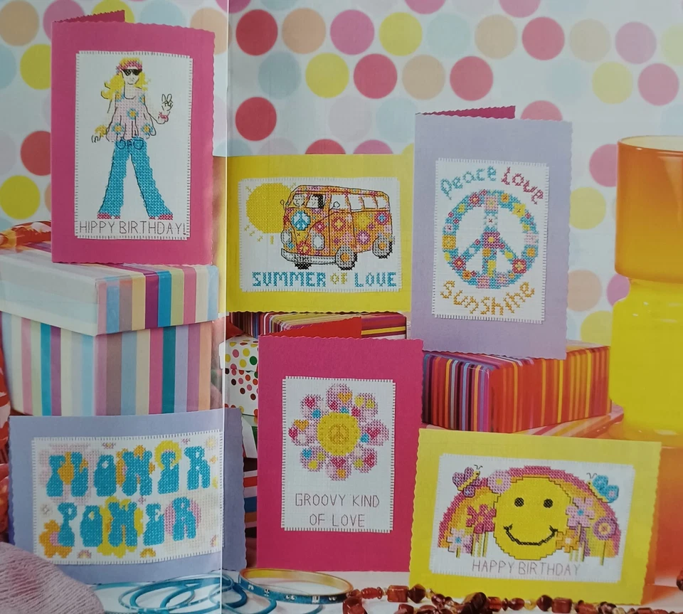 6 60's style cross stitch PATTERN ONLY, Carefully removed from a magazine - Image 1 of 1