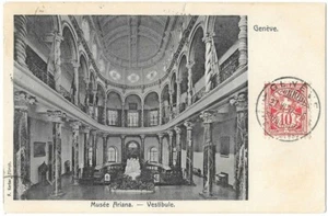 GENÈVE Suisse - Musée Ariana Vestibule CPA animée écrite à Mr Fanduze en 1907 - Picture 1 of 2