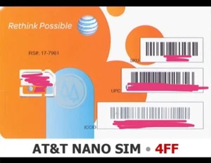 AT&T NANO SIM Card 4FF • GSM 4G 5G LTE - Picture 1 of 1