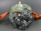 Beautiful Rare Hand Carved Chinese old Jade Snuff Bottle"monkey"1332