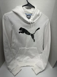 Puma White Silver Pullover Hoodie Kids Activewear Sweater size M - Picture 1 of 3