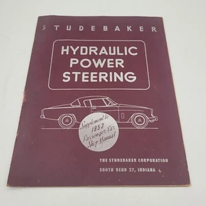 1953 Studebaker Manual Hydraulic Power Steering Supplement Passenger Car Vtg - Picture 1 of 4