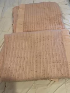 Vintage lot 2 Thermal Waffle Weave PINK Acrylic Blanket TWIN soft USA - Picture 1 of 6
