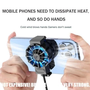 Refroidisseur de téléphone USB 74mm pour gaming - Ventilateur de refroidissement à clip noir compatible avec téléphones 4-6,7" - Photo 1 sur 12