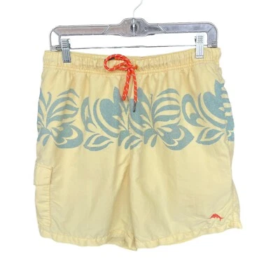Pantalones Cortos de Natación Tommy Bahama Relax Para Hombre Medianos Amarillo Azul Forrados Playa Surf Natación Foto 1 de 4