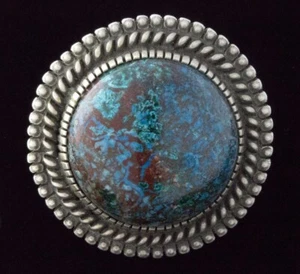 10 - Natural Chrysocolla Ring By Navajo Artist Calvin Martinez - Picture 1 of 4