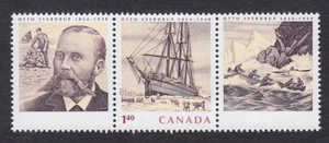 NORWEGIAN EXPLORER OTTO SVERDRUP SHIP S/S stamp w 2 LABELS MNH Canada 2004 #2027 - Picture 1 of 1