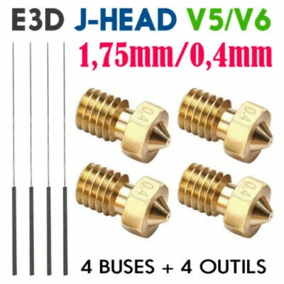 Lot 4x Buse Nozzle 0.4mm pour DAGOMA NEVA MAGIS imprimante 3D Printer + Outils