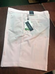 Original Penguin All Over Pete Embroidered Shorts. Pink. Waist 36. NEW