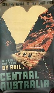 Vtg Trans Australian Railway Across Australia Travel Ad Art Print Poster Winter - Afbeelding 1 van 1