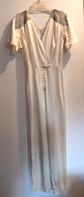 vintage 70's  satin beaded disco Ala Carte California  jumpsuit sz S XS - Image 1 of 4