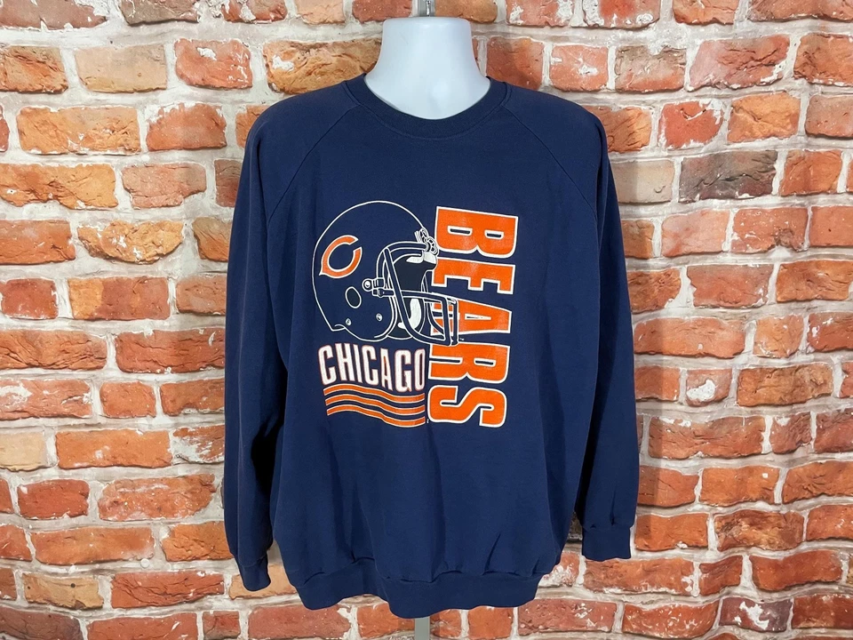 vintage 80s Chicago Bears raglan sweatshirt - sz 2XL/3XL - 1980s crewneck - Image 1 of 4