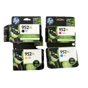 Paquete de 4 Tintas HP 952XL Color Negro Set F6U19AN L0S61AN OEM 952 XL Exp 2021 - 2022 - Imagen 1 de 5
