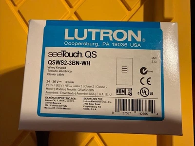 Teclado blanco Lutron QSWS2-3BN-WH 3 botones SeeTouch QS Foto 1 de 4