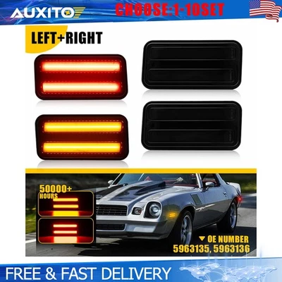 Luces LED de parachoques laterales rojas ámbar ahumadas para Pontiac Firebird 70-81 Foto 1 de 4