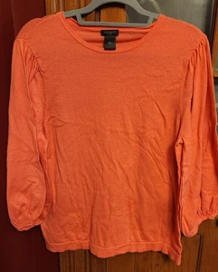 Ann Taylor Factory Women's Lightweight Pullover Sweater / Top Orange - Size L - Picture 1 of 2