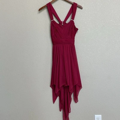 Hailey Logan by Adrianna Papell Raspberry Handkerchief Hem Dress Size 5/6 - Image 1 of 4