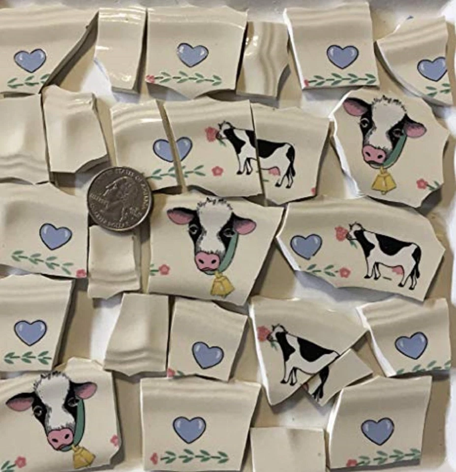 破碎中国马赛克瓷砖艺术和工艺用品-农场奶牛瓷砖C473a — 第 1/1 张图片