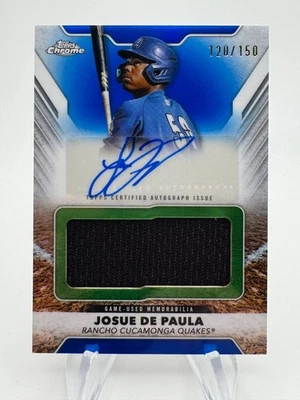 2025 Topps Pro Debut JOSUE DE PAULA Jumbo Relic Blue Refractor Auto /150 - Image 1 of 2